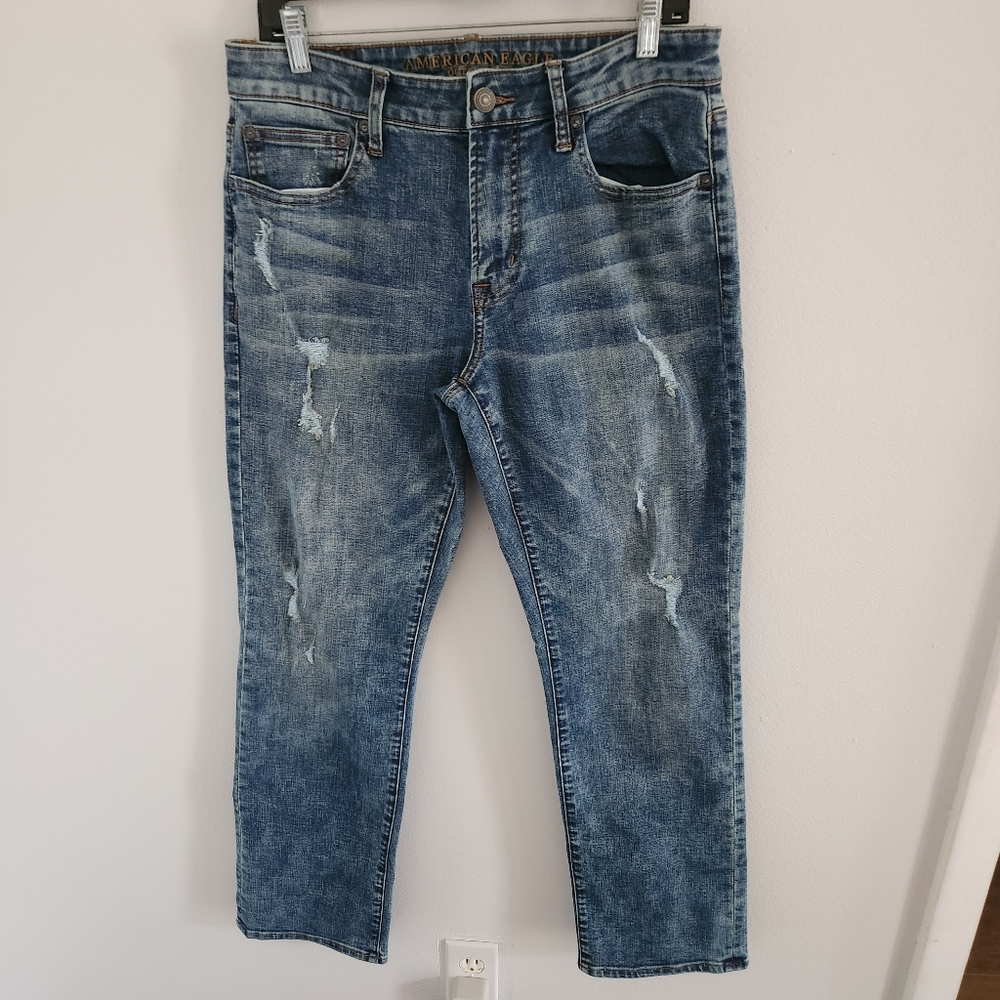 American Eagles Extreme Flex 4 Original Straight Distressed Jeans Men's 32x32